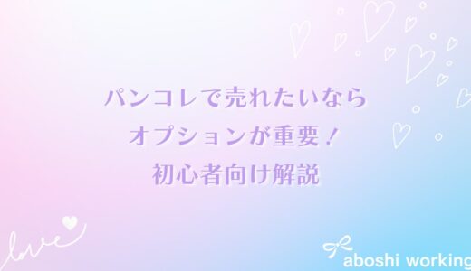 パンコレで売れたいならオプションが重要！初心者向け解説✨